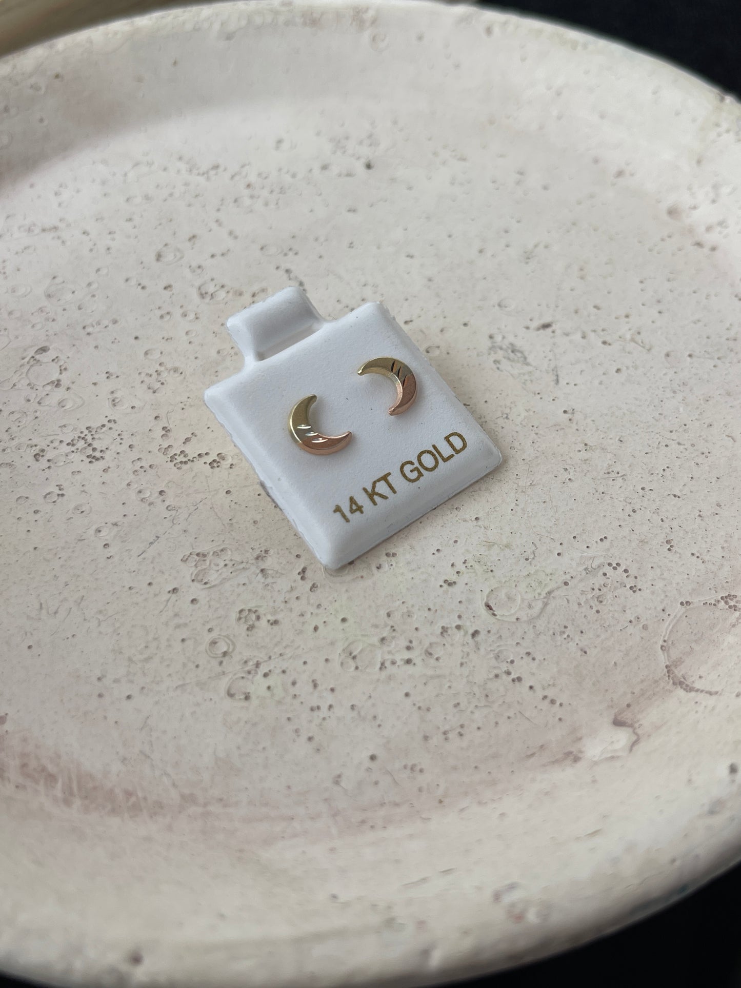 Three Tone Moon Earrings