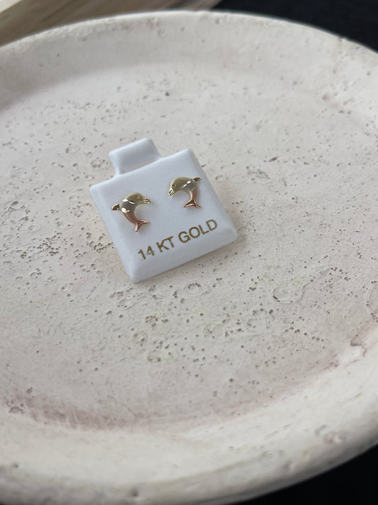 Three Tone Dolphin Earrings