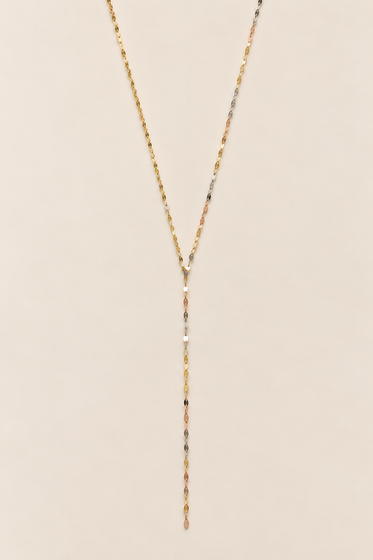 14k Gold Lariat Necklace