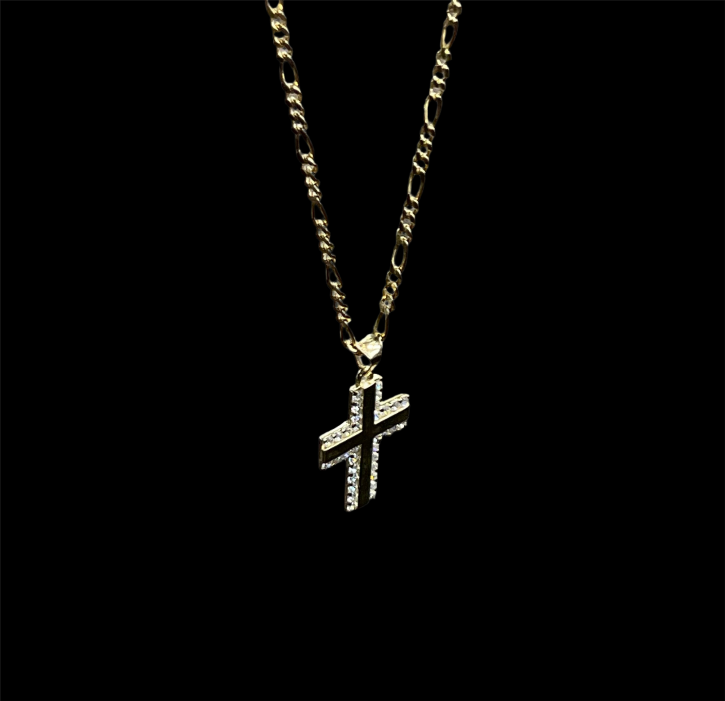 14K Gold Cross Pendant & Chain Set