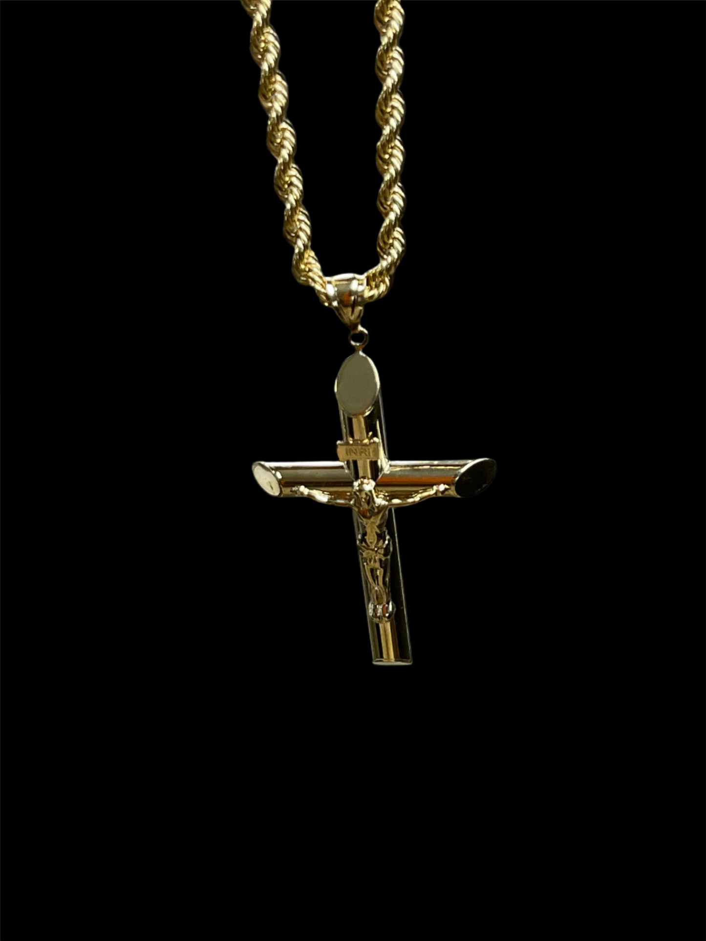 14K Gold Cross Pendant & Chain Set