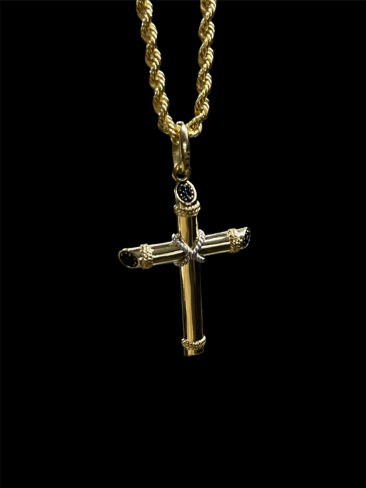 14K Gold Cross Pendant & Chain Set