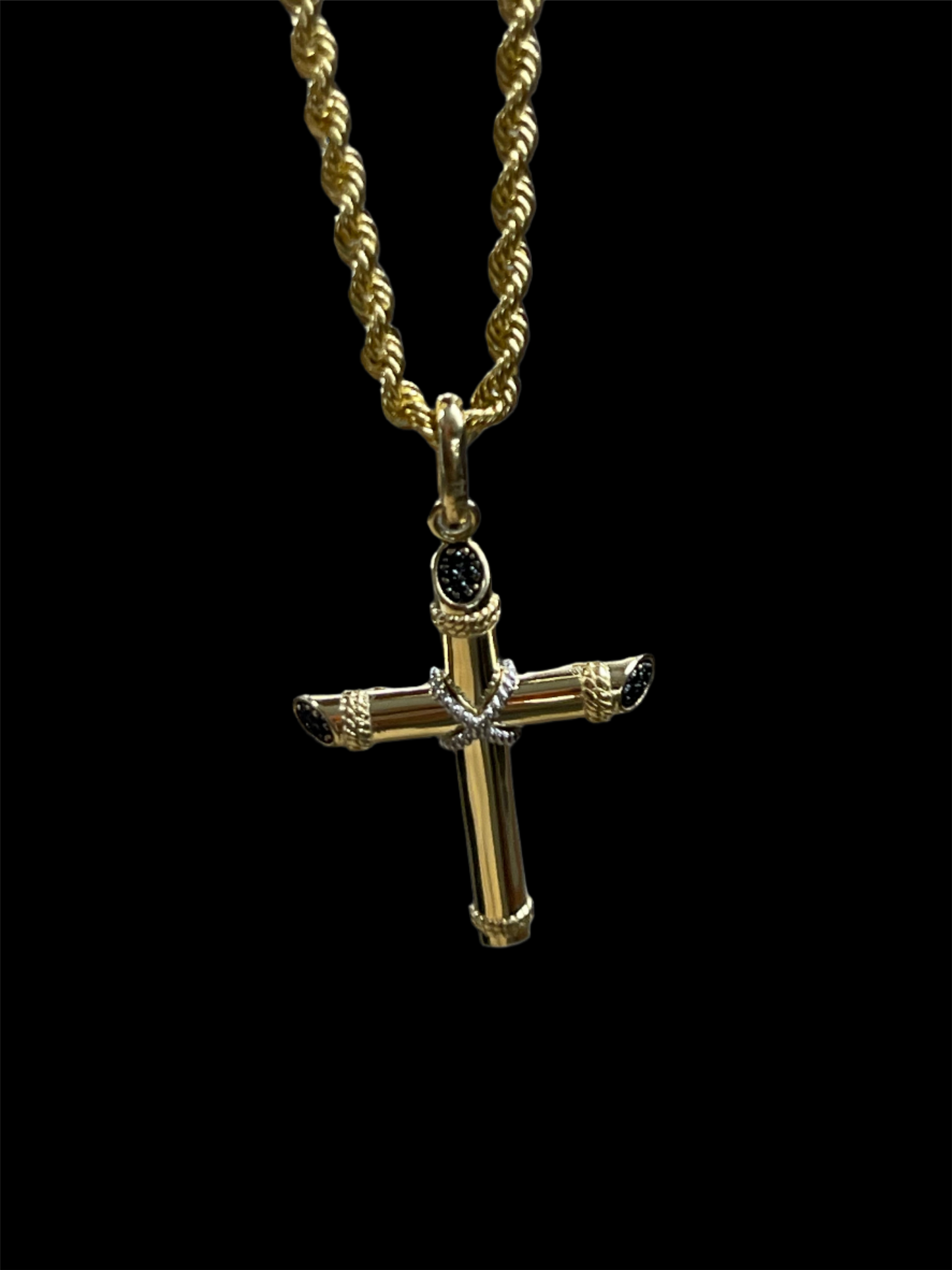 14K Gold Cross Pendant & Chain Set