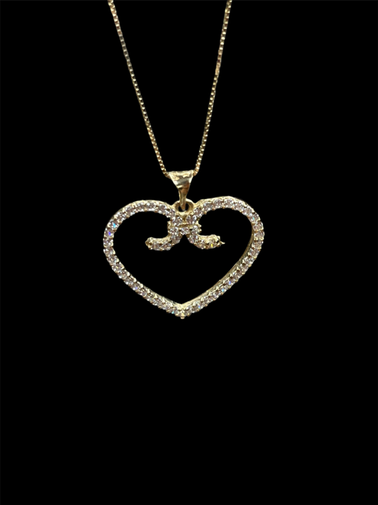 14K Gold Heart & Chain Set