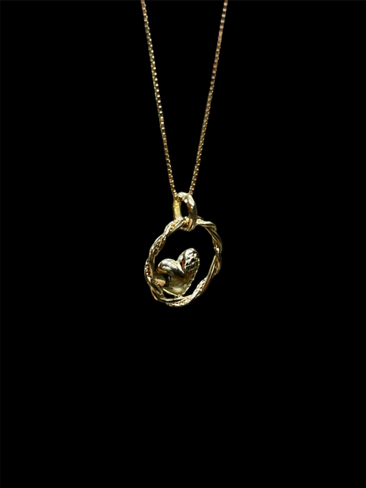 14K Gold Heart & Chain Set