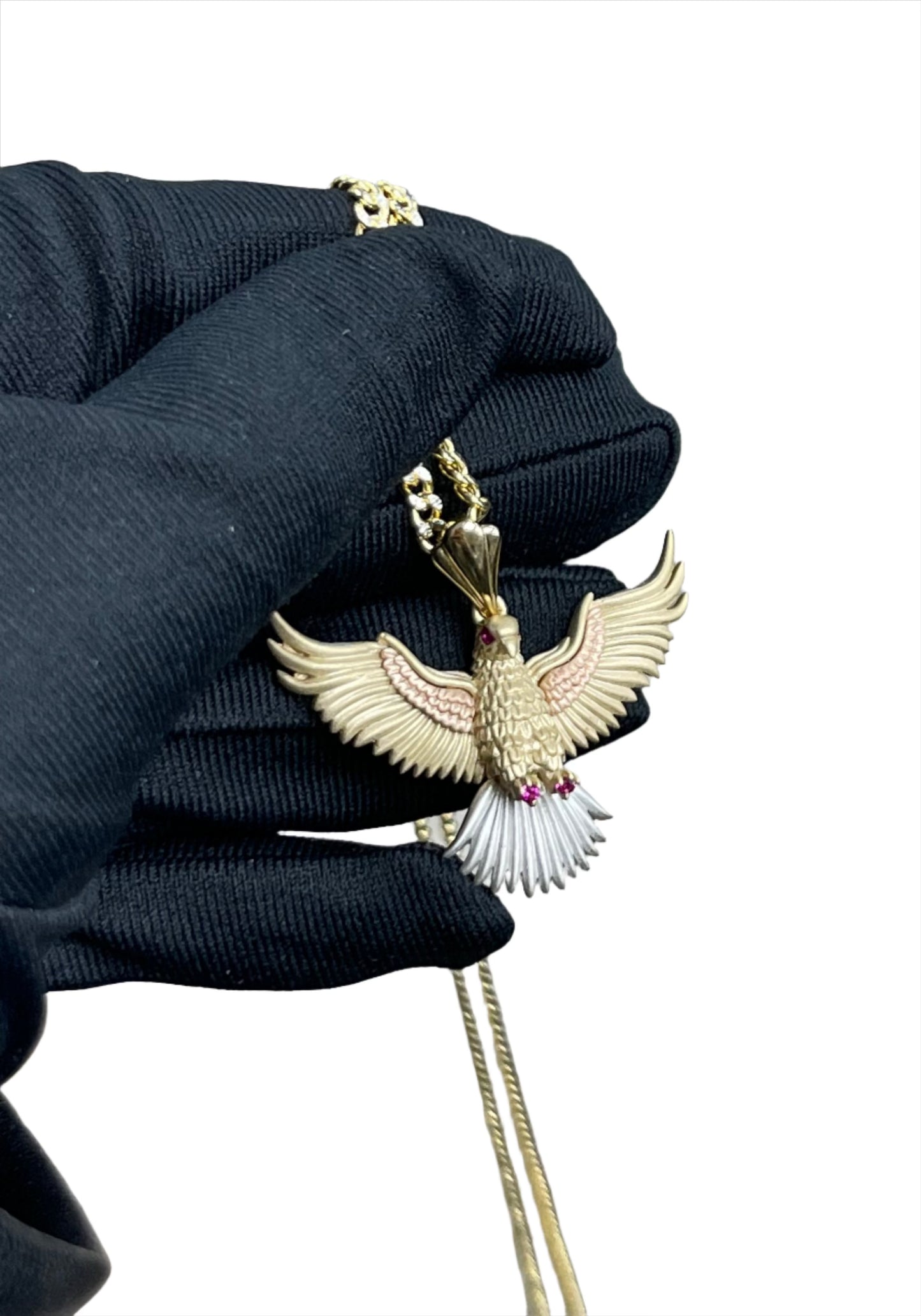 14K Gold Eagle Pendant & Chain Set