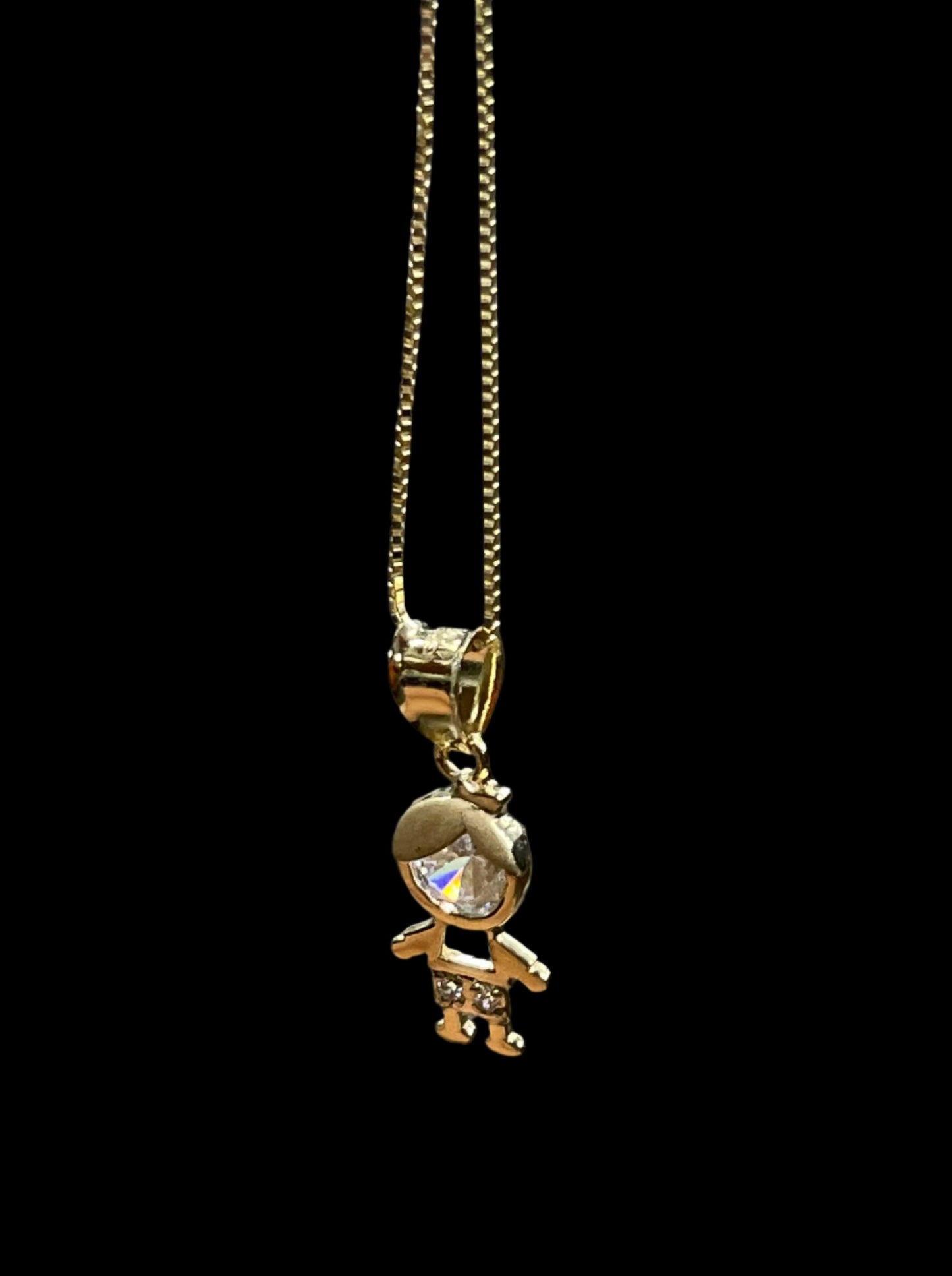 14K Gold "Little Boy" Pendant & Chain Set