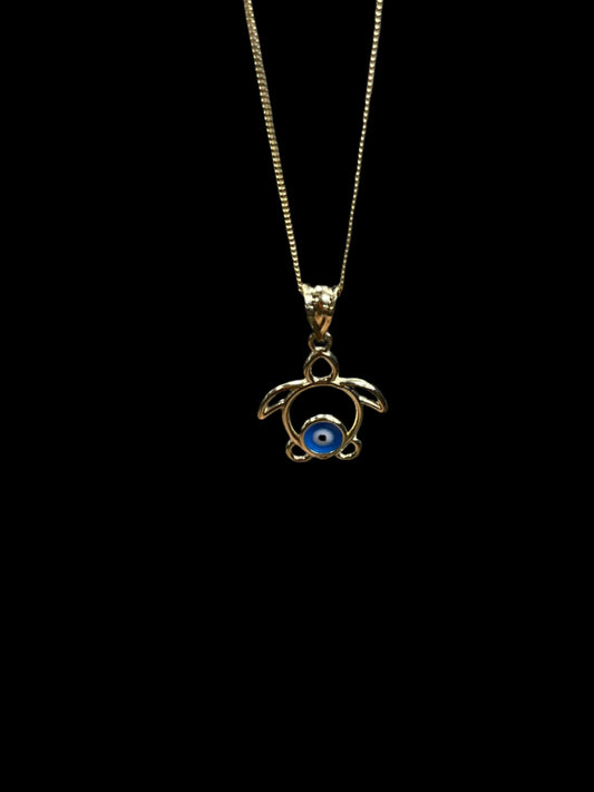 14K Gold Blue-Evil Eye Pendant