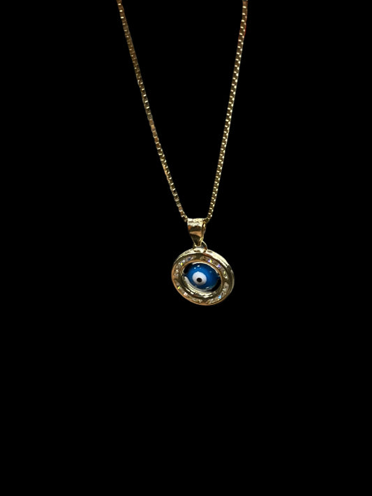 14K Gold Blue-Evil Eye Pendant