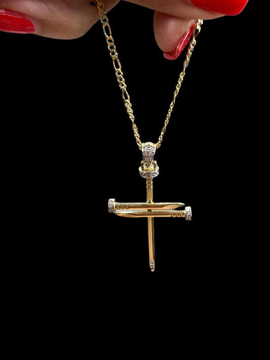 14K Gold Cross & Chain Set