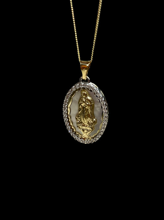 14K Gold Virgin Pendant & Chain Set