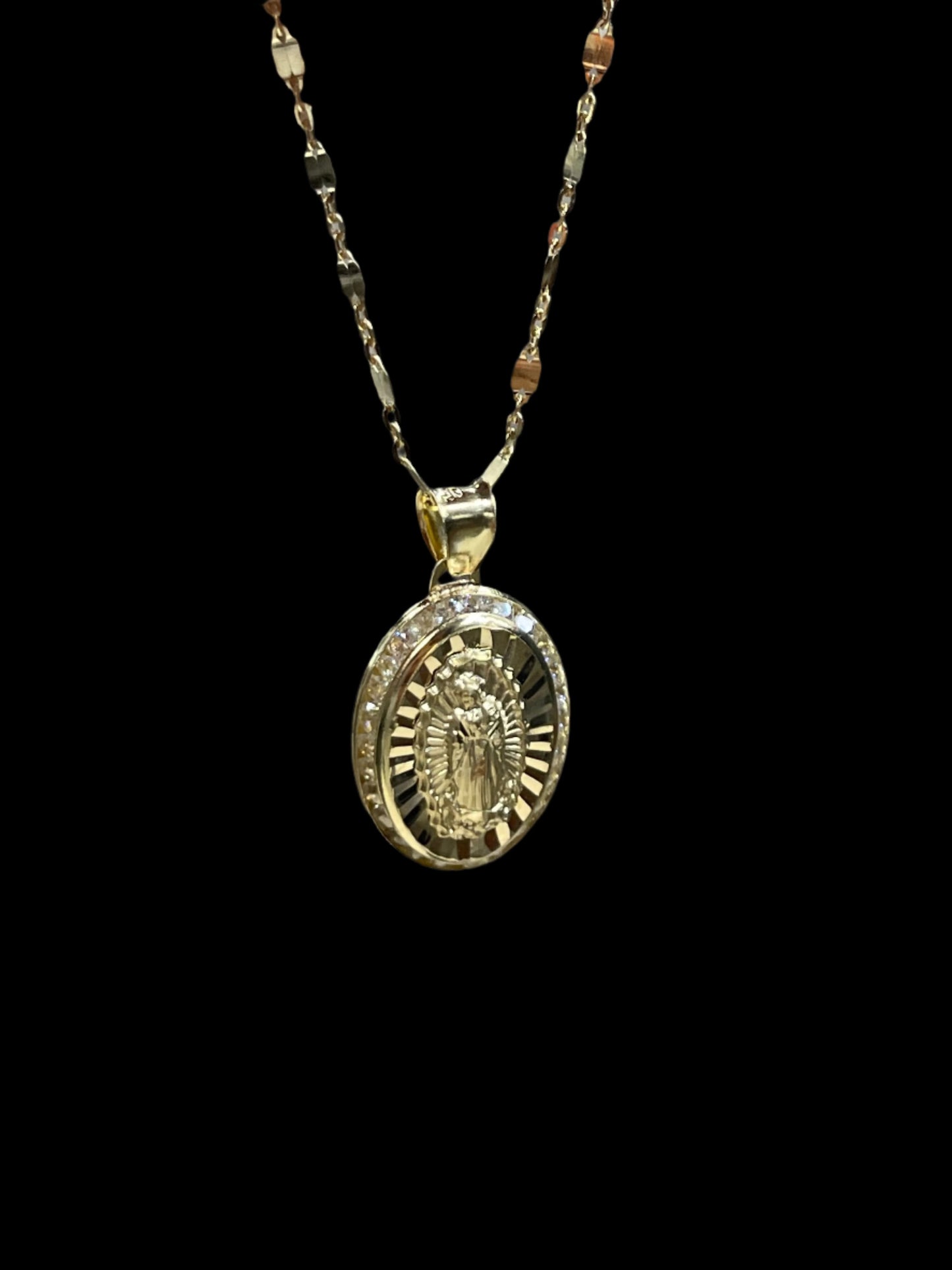 14K Gold Virgin Pendant & Chain Set