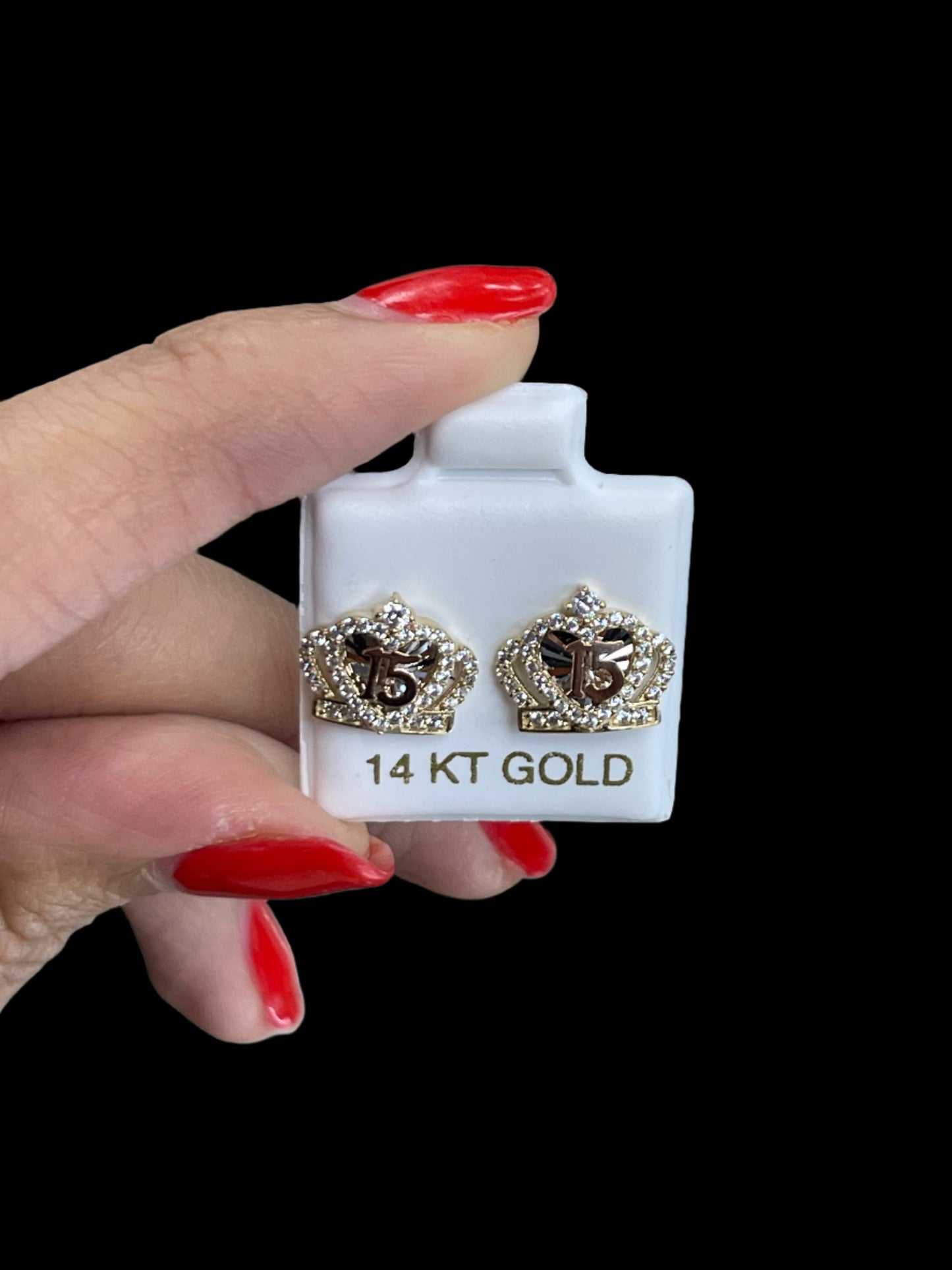 14K Gold Quinceañera Earrings