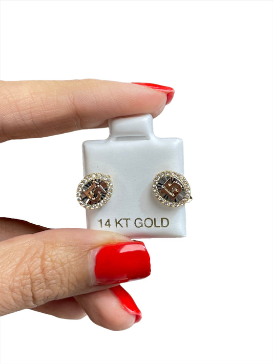 14K Gold Quinceañera Huggie Earrings