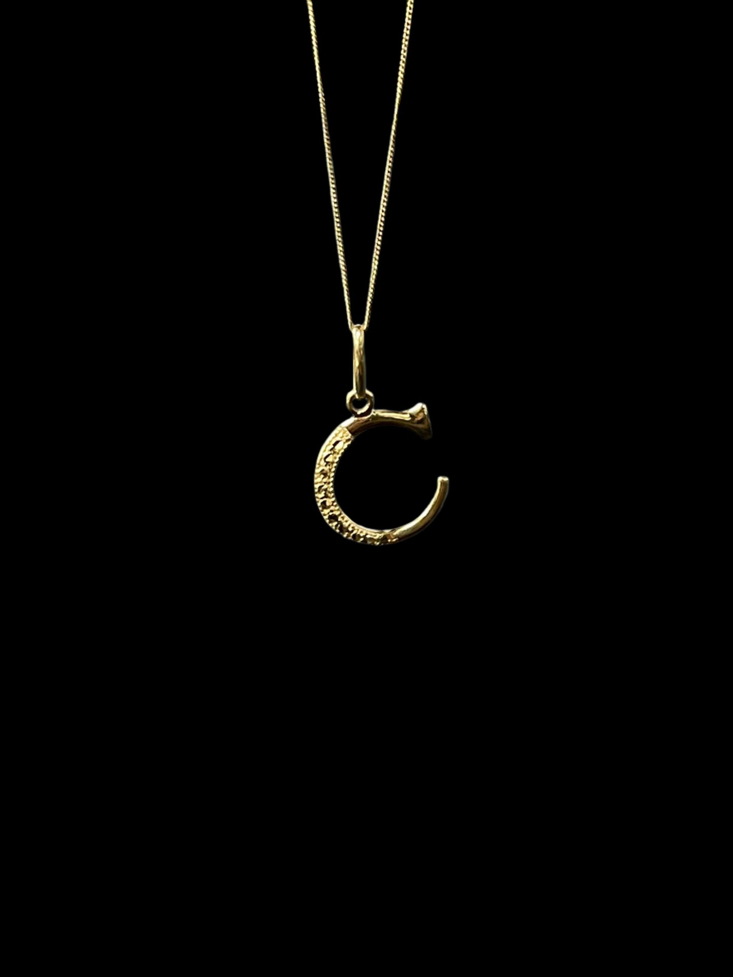 14K "C" Initial Pendant & Chain Set