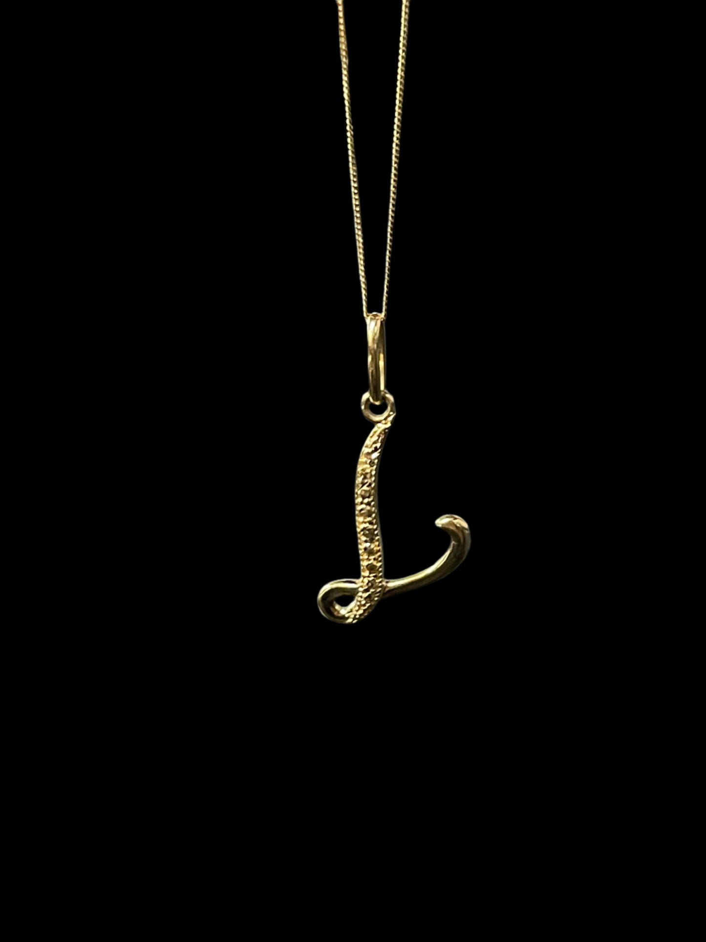 14K "L" Initial Pendant & Chain Set