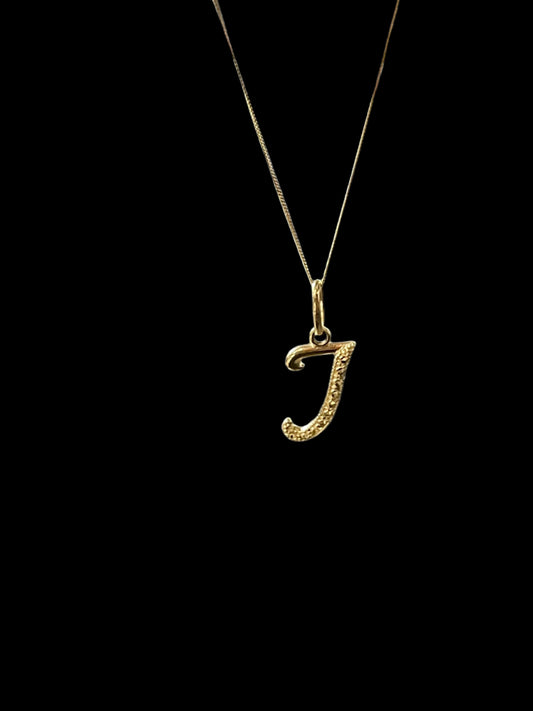 14K "J" Initial Pendant & Chain Set