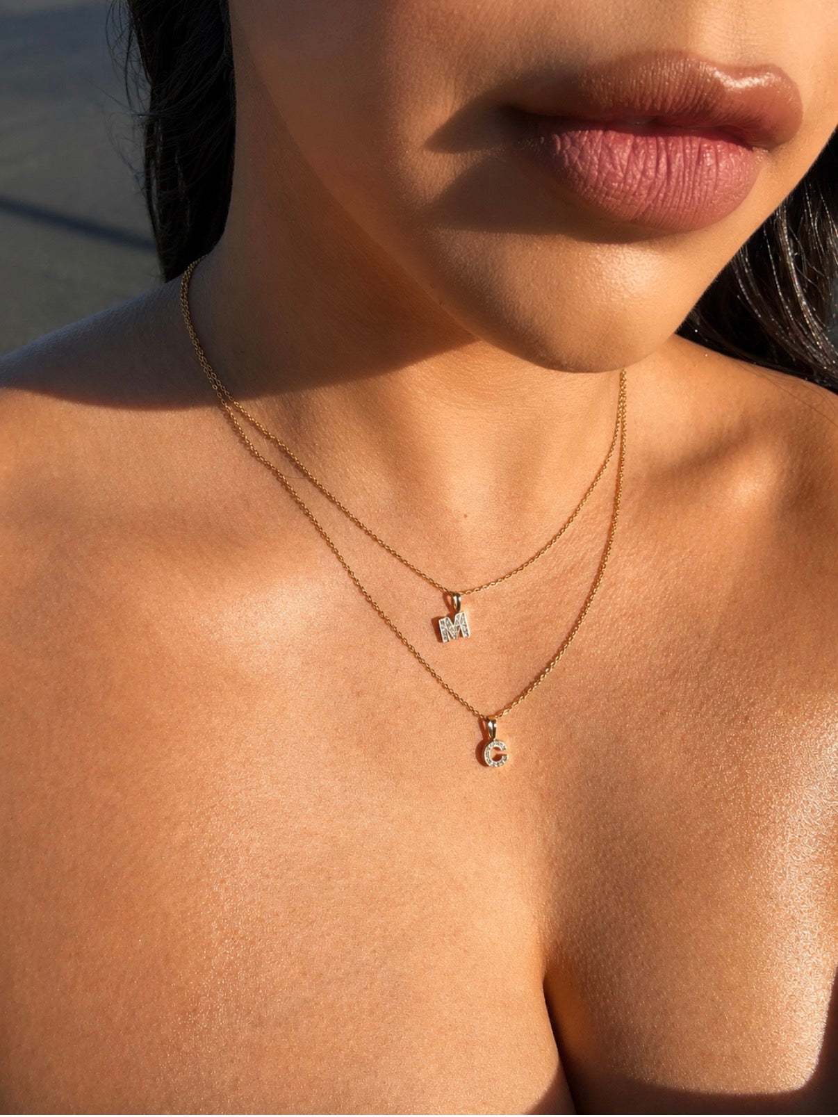 14K Gold Mini Initial Necklace