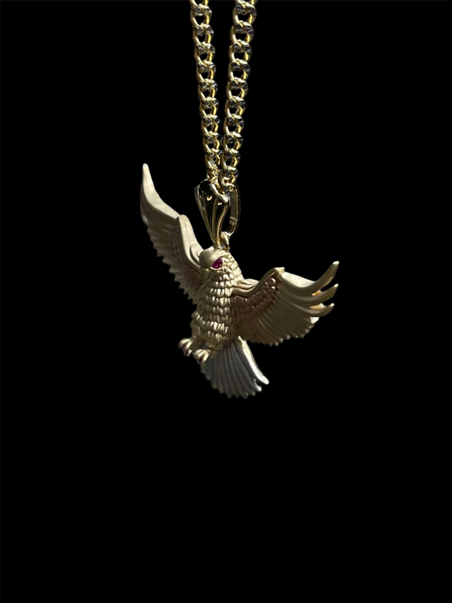 14K Gold Eagle Pendant & Chain Set