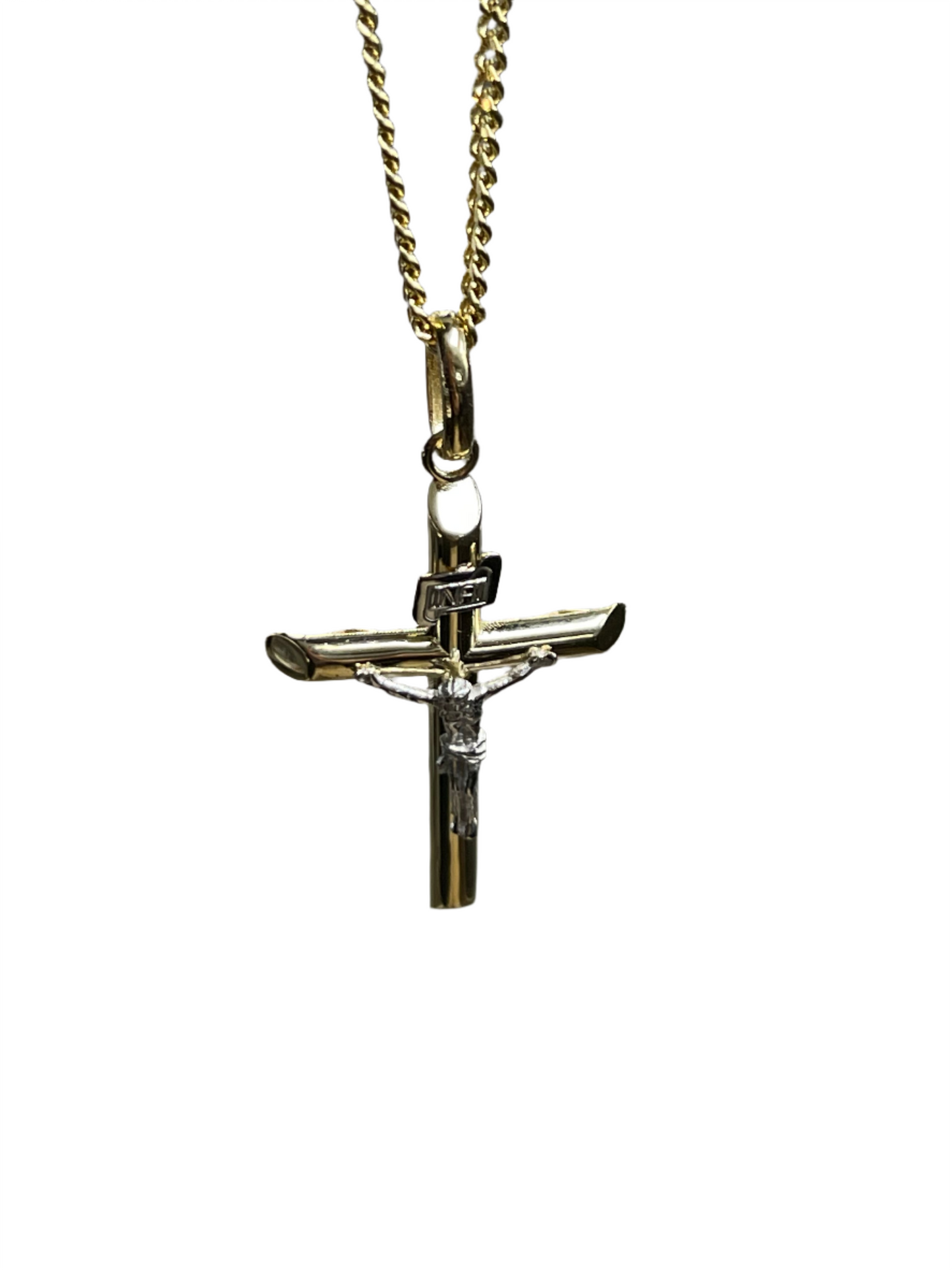 14K Gold Cross Pendant & Chain Set